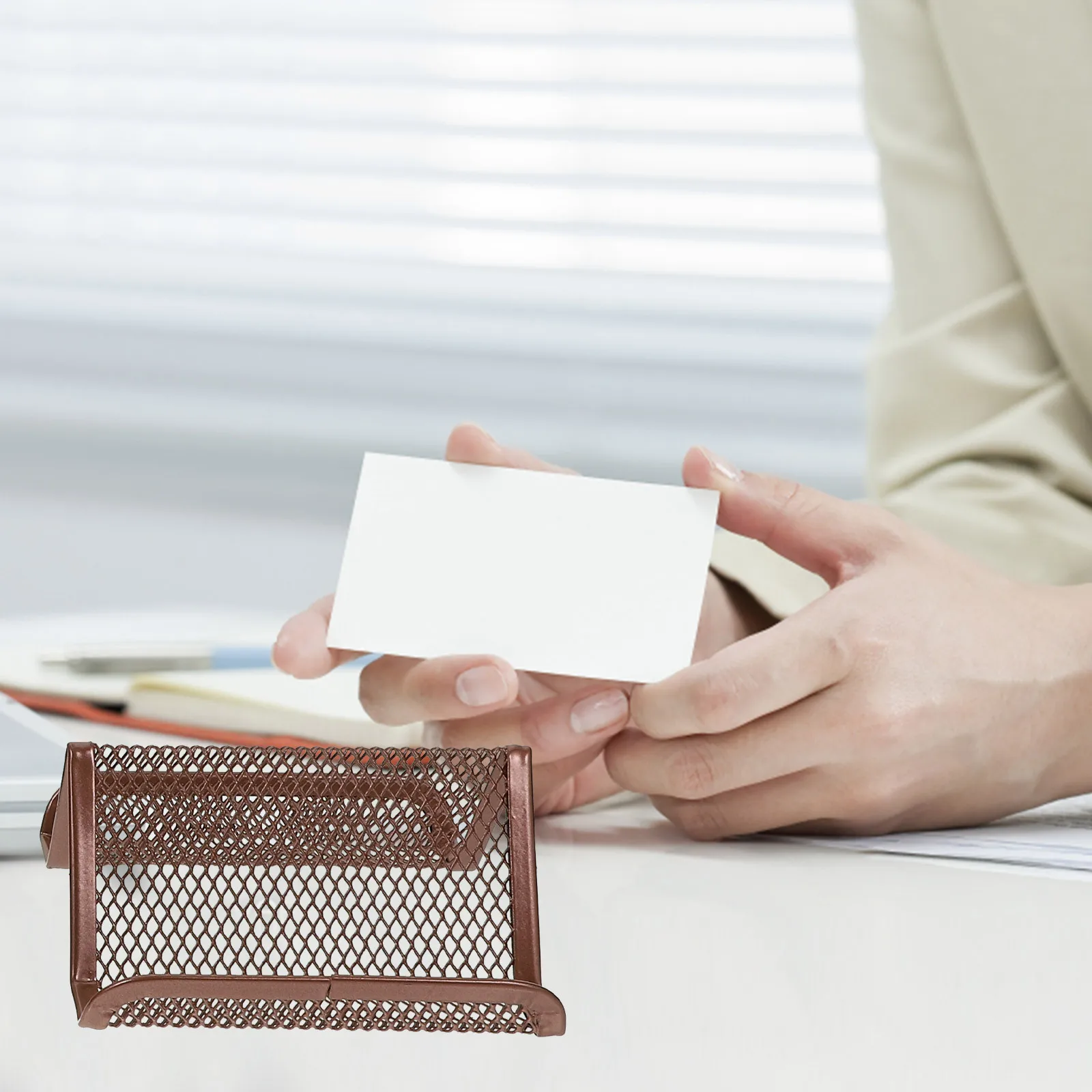 

1 Set Office Desk Organizer Pencil Storage Bucket Note Paper Business Card Holder Large Capacity Non-Slip Pen Holder Stationery