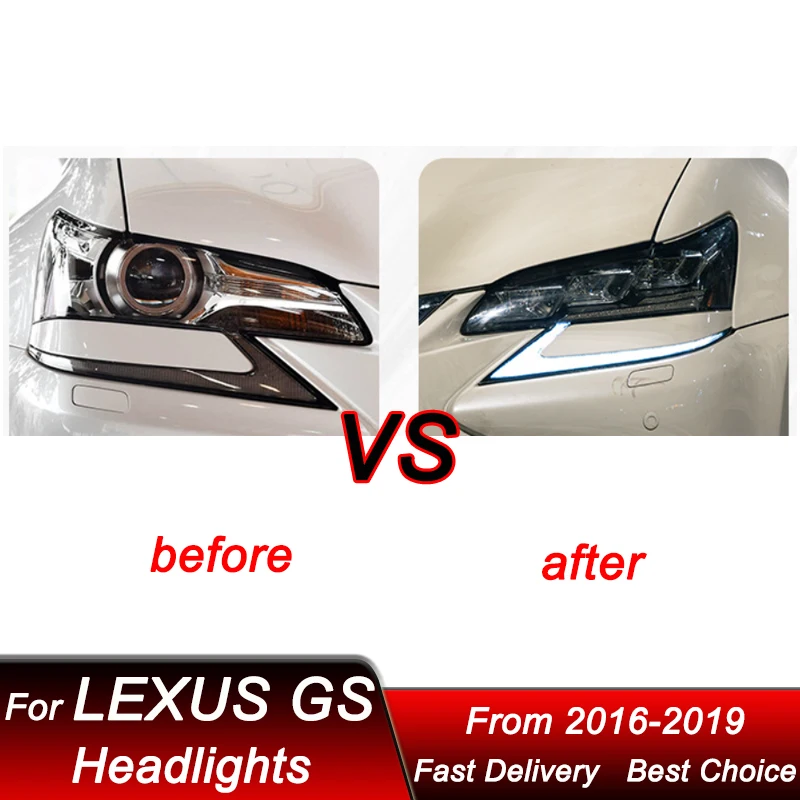 Car styling Headlights For Lexus GS GS300 16-19 Upgrade new style full LED Headlamp Assembly Projector Lens Accessories Kit