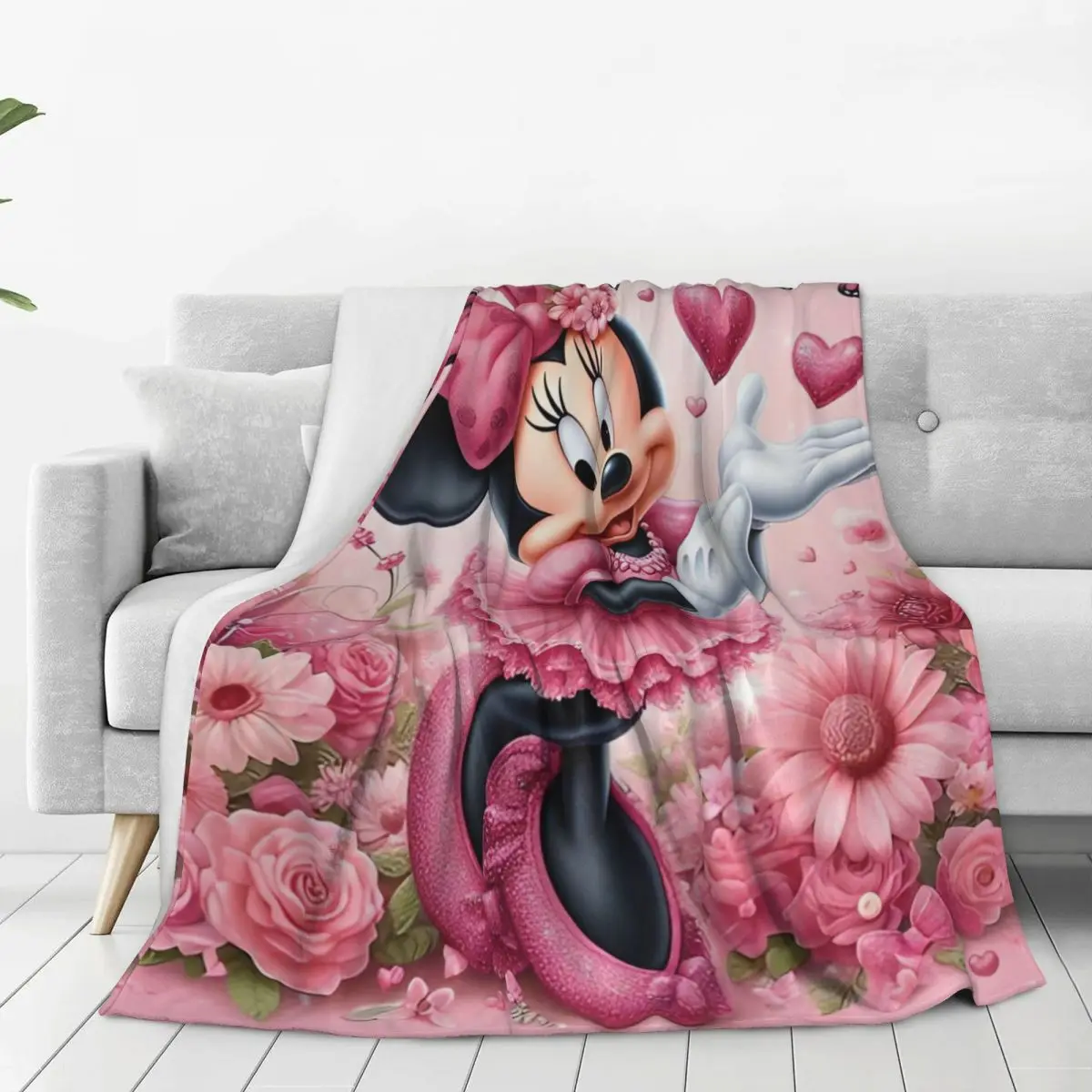 Animated Movie Mickey Minnie Mouse Love Blanket Travel Flannel Bedding Throws For Home Decor Soft Custom Quality Bedspread