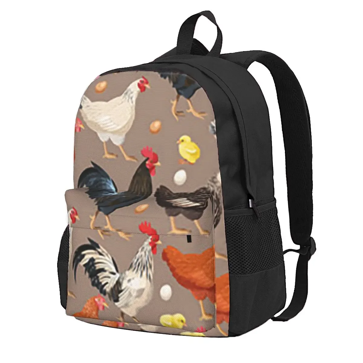 Chicken Animal Chicken Theme Student Backpack School Bag Hiking Travel Daypack for Boys Girls Fashion Bookbag Shoulder Bags
