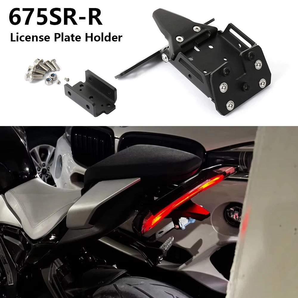 

For CFMOTO 675SR-R 675 SR-R 675SRR New Motorcycle Accessories Rear License Plate Holder Bracket Mount Black