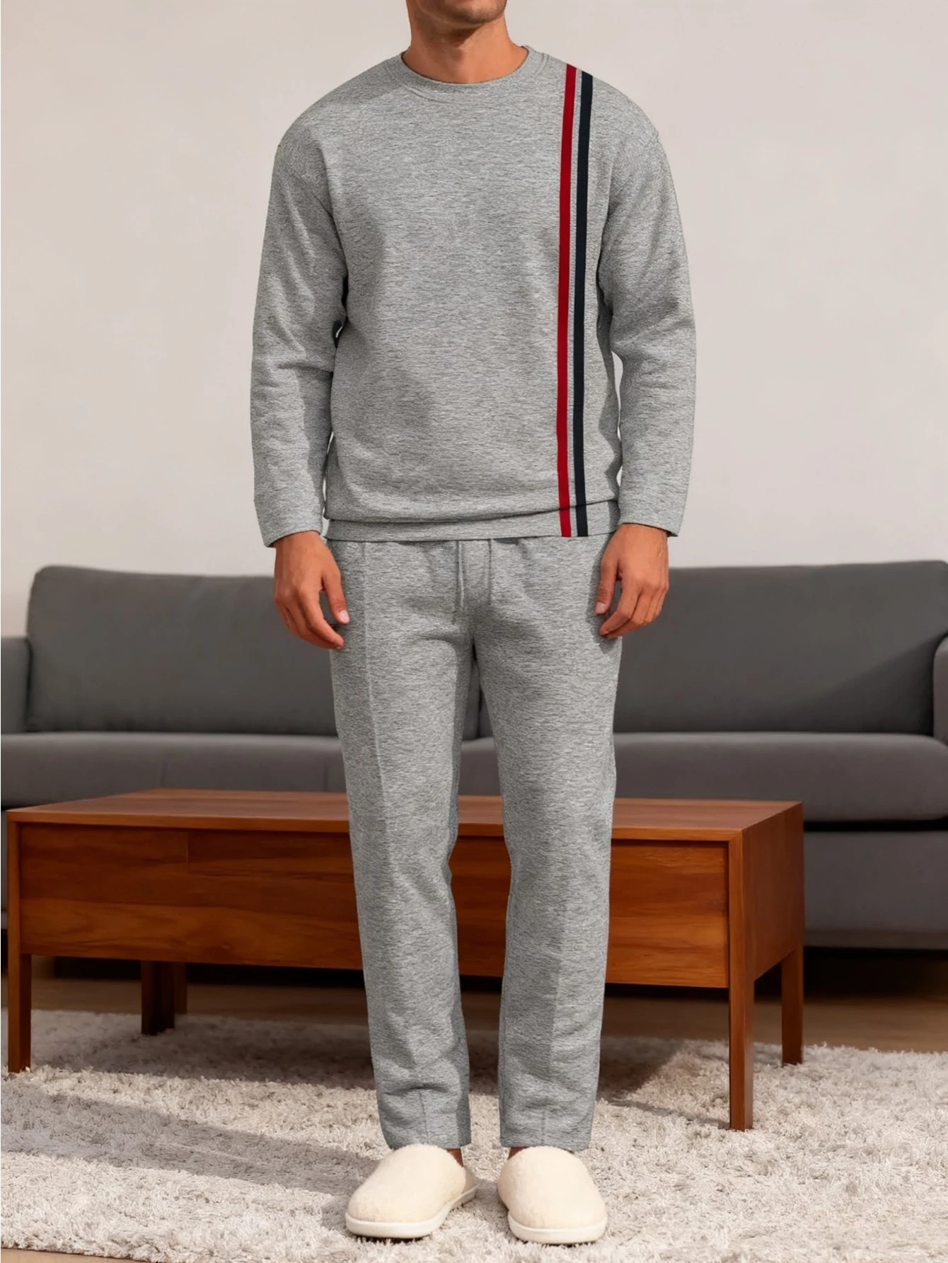 

2-piece Men's Dual-use Casual Set for Home and Outdoor Wear - Versatile Fit + Breathable and Skin-friendly