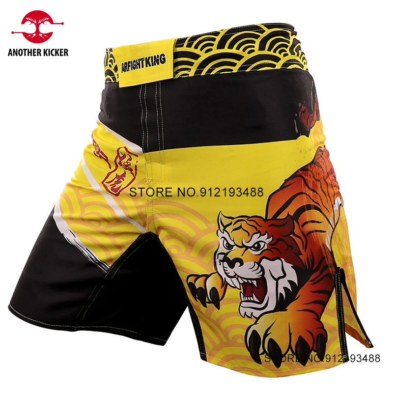 

For BJJ MMA Athletic Cage Fighter Shorts Tiger Sublimated High Split Adults Gym Bo Kickbo Muay Thai Fight Pants