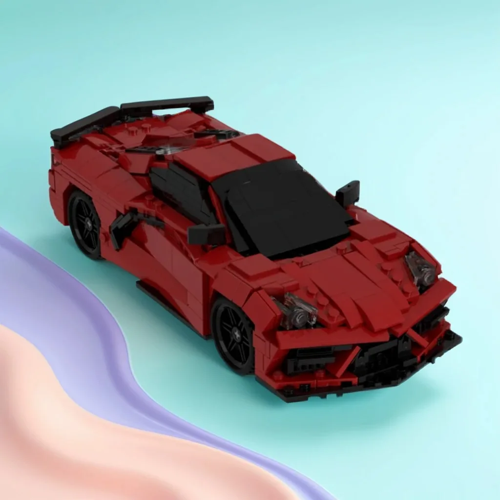 

671 шт. MOC Chevroletes Corvettes C8 строительные блоки подвижные двери-бабочки DIY модель игрушки на день рождения подарок