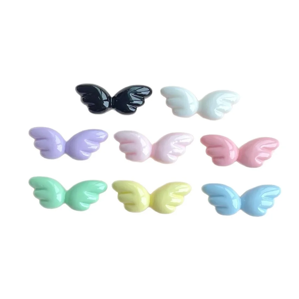 10pcs Kawaii Color Angel Wing Resin Flatback Cabochons, Cute Mini Wings Charms, DIY Phone Case Hairpin Jewelry Making Scrapbooki