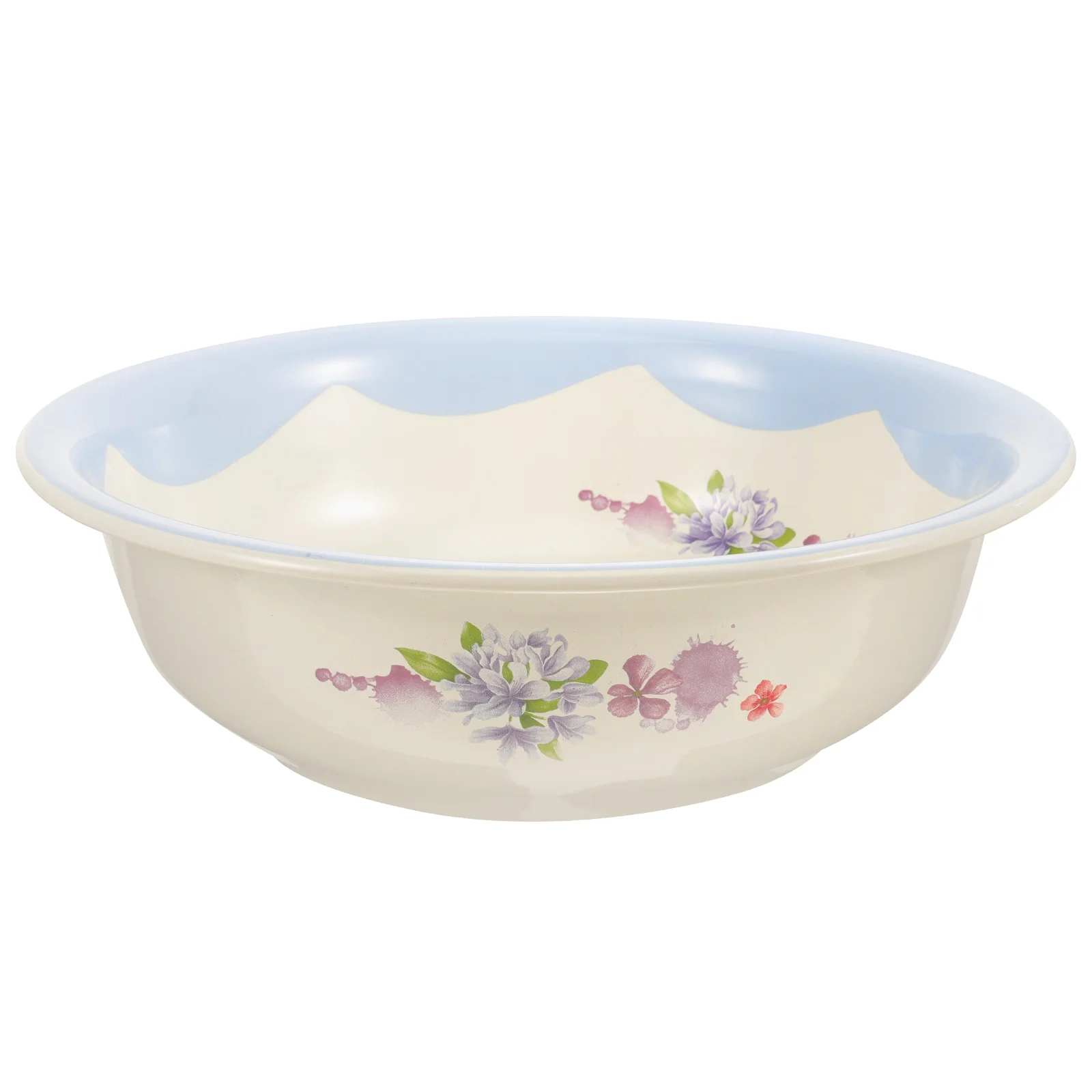 Enamel Basin Washbasin Thickened Laundry Vegetable (28cm Blue Rose Extra Thick) Soup Bowl Round Lard Oil Enameled