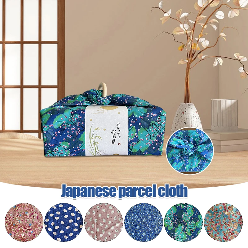 Japanese Handkerchief Furoshiki Concise Printed Bento Wrapping Cloth Square Dust Cover Tablecloth Gifts Package Kerchief