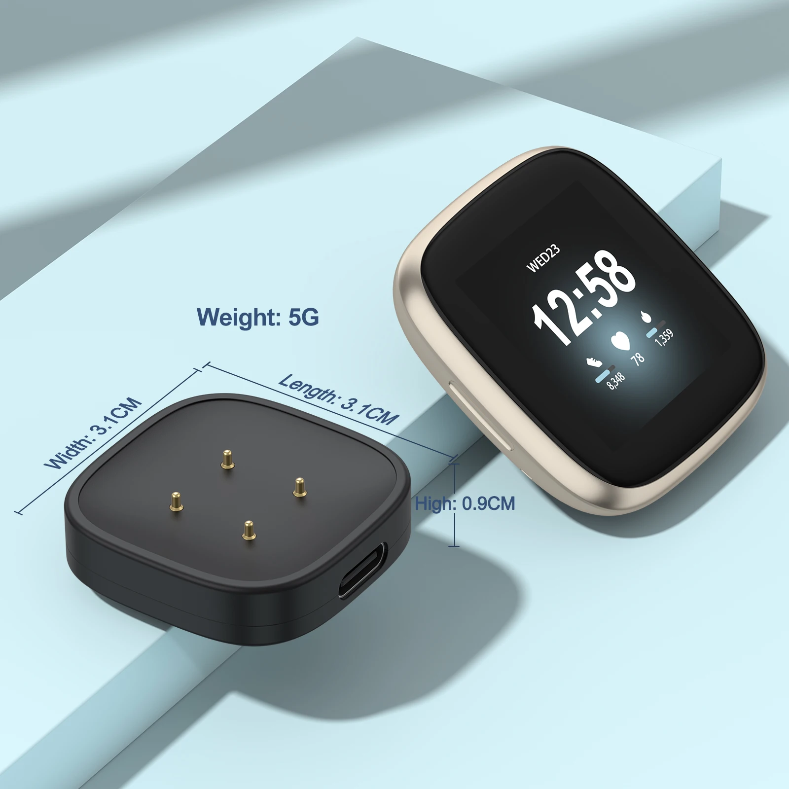 Fitbit Sense/Sense 2/Versa 4/Versa 3용 시계 충전기 헤드 Google Pixel Watch 2/Watch 3 충전기용 스마트워치 충전 케이블