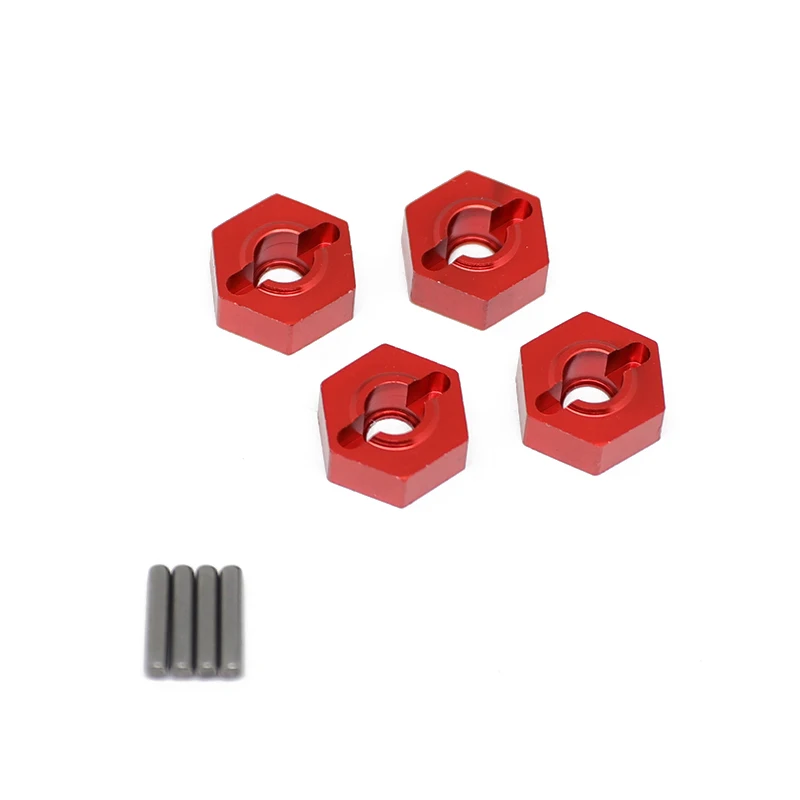 OKHL 4PCS Aluminum 17mm Wheel Hex Hub for ARRMA 6S Kraton Outcast Typhon Notorious Mojave Limitless Upgrade Red Blue Black