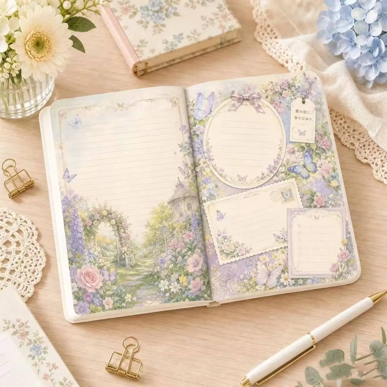 Vintage Butterfly Leather Notebook, 4 Colors Soft Cover Journal, Full‑color Inner Pages, Aesthetic Student Diary Gift - view 5