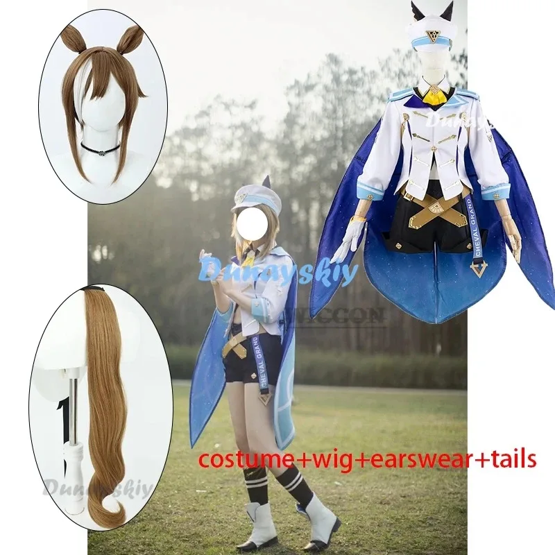 

XT8Game Cheval Grand Umamusume: Pretty Derby Cosplay Costume Wig Ears Anime Uma Musume Racing Association Uniform HalloweenXT6@!