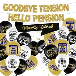Retirement Party Decorations Supplies, Gold Glitter Banner Retirement Party Balloons Retirement Party Sash