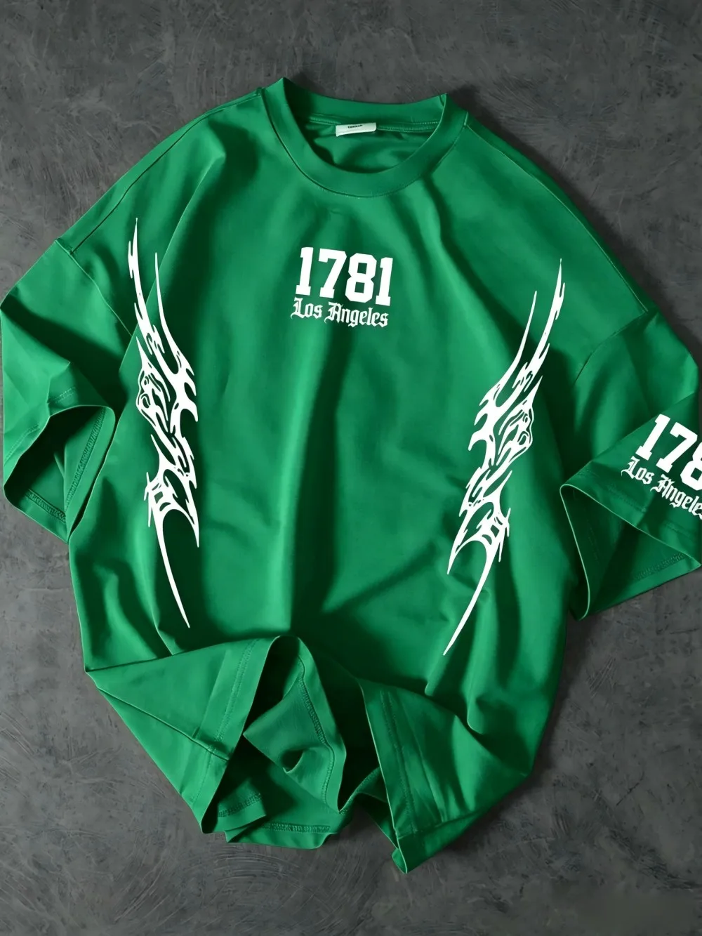 European and American Men's Summer 1781 Vintage Letter Print Comfortable and Breathable Round Neck T-Shirt Outdoor Sports Top