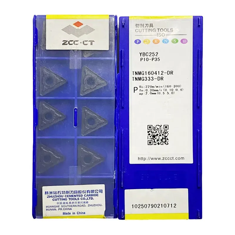 10pcs ZCCCT 100% Original TNMG160408-DR TNMG160412-DR TNMG220408-DR TNMG220412-DR YBC252 CNC Roughing Carbide Turning Inserts