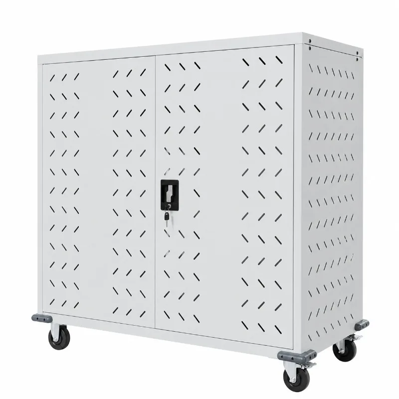 Mobile Locked Hardware Storage Cabinet Customizable Tool Trolley Security Organizer For Warehouse Workshop