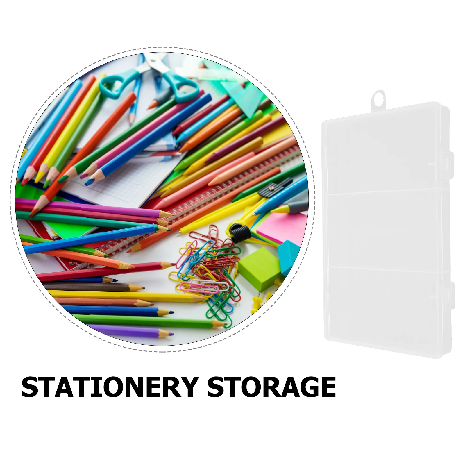 

Paper Clip Storage Box Large Capacity Clear Multi-Grid Holder for Desk Office Organizer Multi-Function Small Parts Container