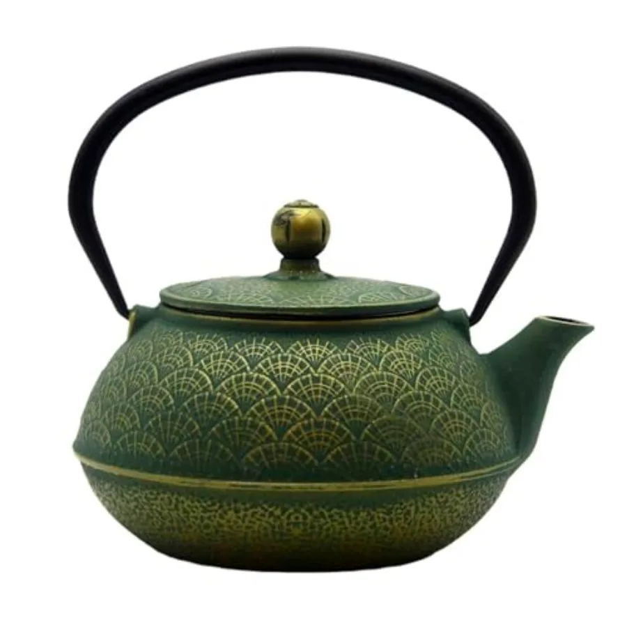 

900ml Cast Iron Tea Kettle Teapot Coated with Enameled Interior for Loose Leaf Small Cast Iron Teapot with Strainer for Stoveto