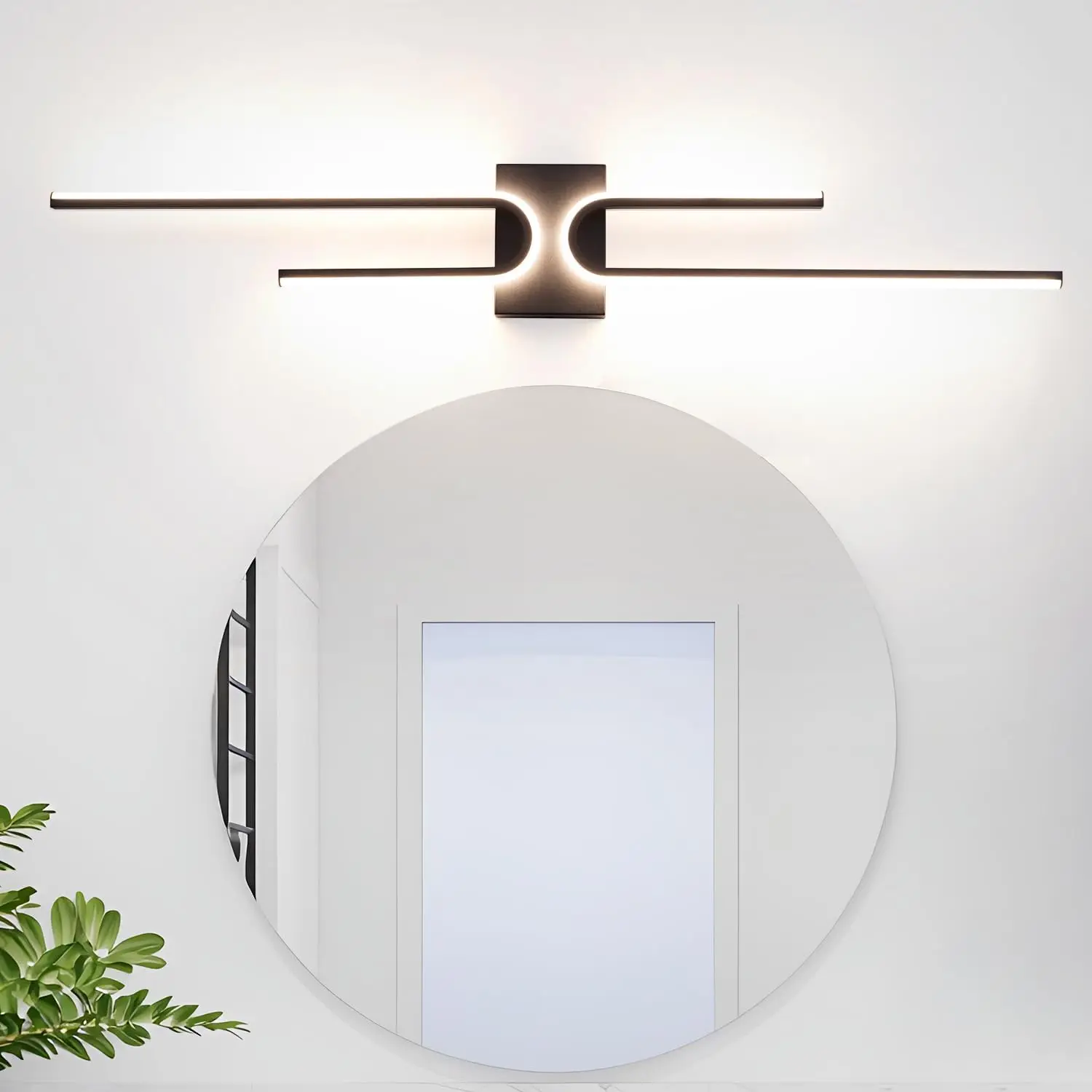 

Черная диммируемая световая панель для зеркала с пультом ДУ, 3 цветовые температуры, 39 дюймов, современное освещение для ванной комнаты