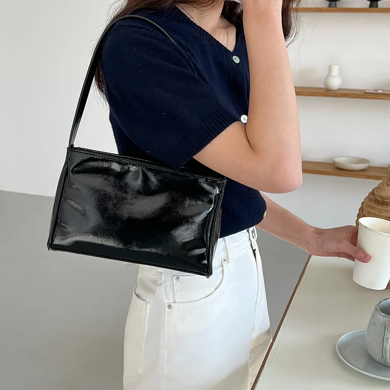 Silver Tote Evening Bag Pu Leather Shoulder Underarm Bags for Women Fashion Female Handbags Luxury Ladies Small Clutches Purse