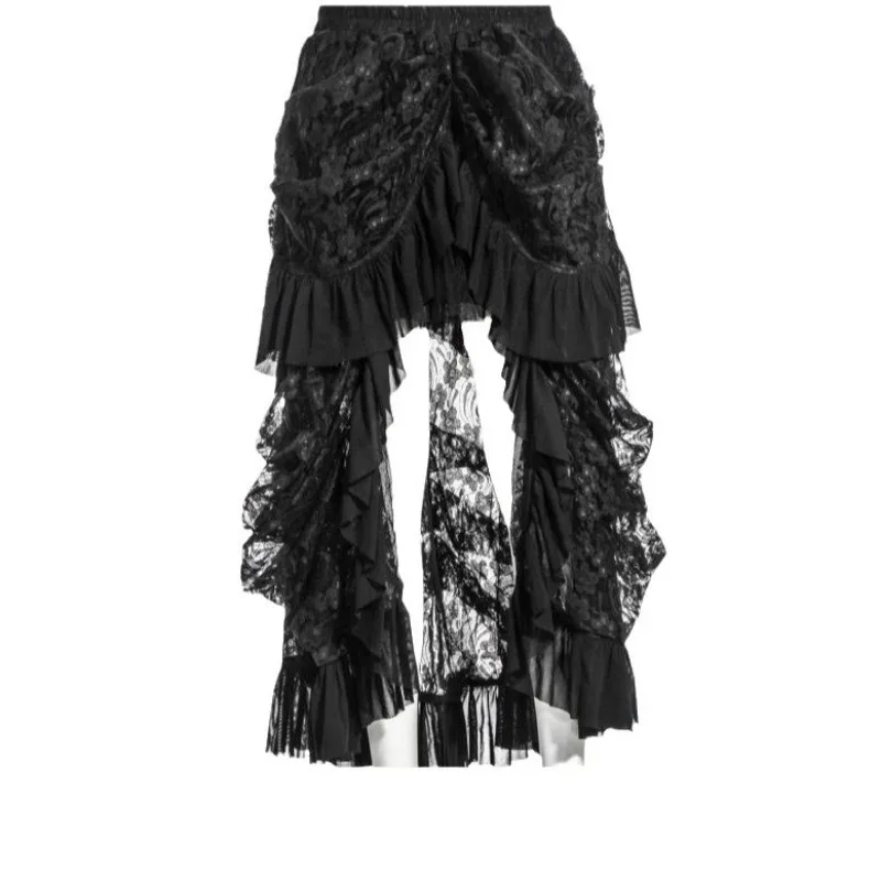 Американский уличный панк-готический банкетный птичий хвост кружевное длинное платье основный фестивальный костюм