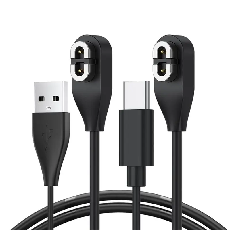 ABFN-Compatible For Shokz Cord For Aftershokz Aeropex AS800 2 Pack USB& USB-C Magnetic Charging Cable