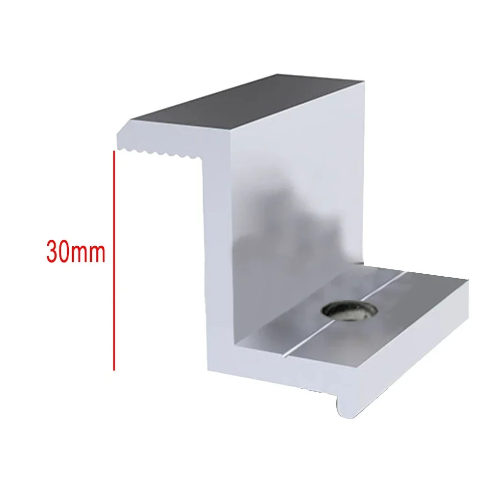 10Pcs Solar Panel Mounting Brackets Photovoltaic Solar Panel Racking Mounts Accessories PV End Clamp Z Bracket Aluminum Alloy