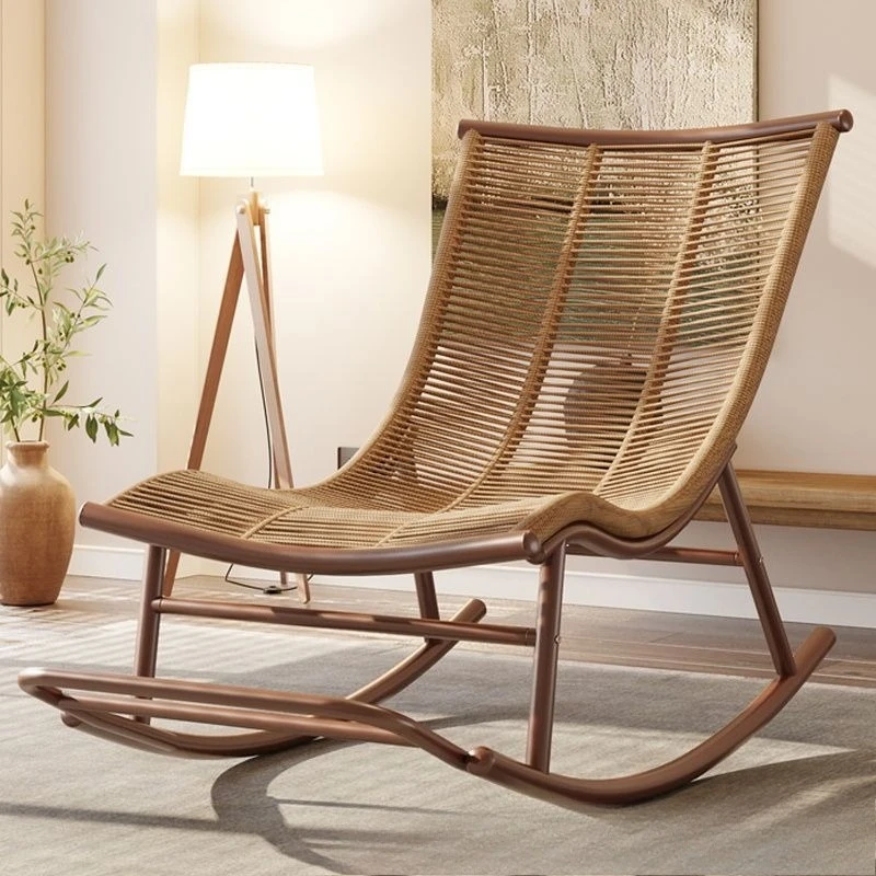

Balcony Rocking Chair Adult Reclining Chair Home Leisure Chinese Lazy Rocking Outdoor Rattan Adult Easy