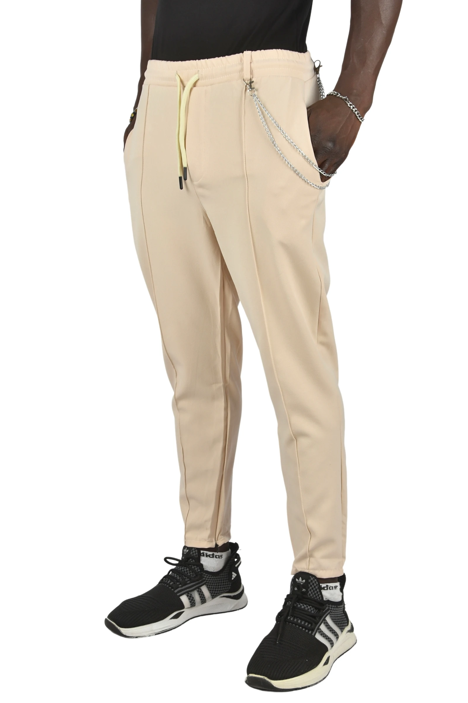 DeepSEA Pleated Front Chain Cross Zip Sports Pants 2400017