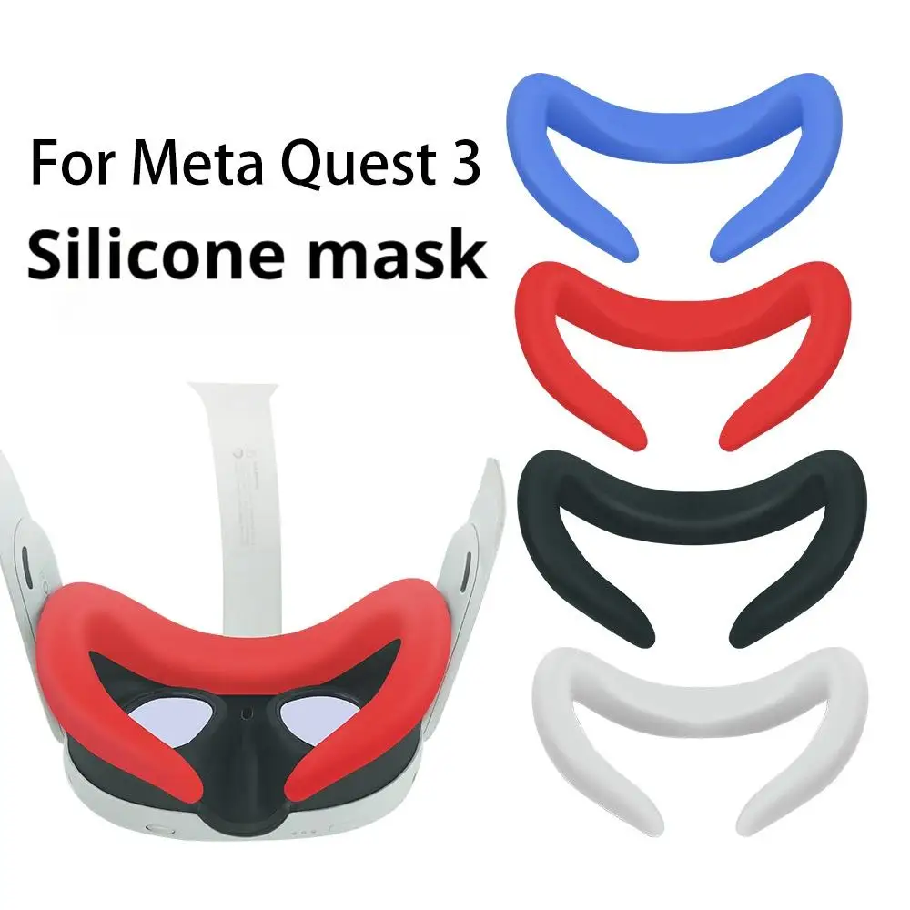 

Для Meta Quest 3, силиконовая маска для лица, устойчивая к поту и пыли, силиконовая накладка для лица, затемняющая накладка для носа, аксессуары для Quest3 VR
