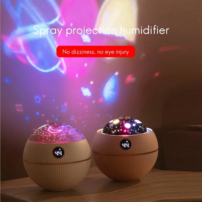 Humidificateur d'air USB sans fil avec lampe de projection, diffuseur d'huiles essentielles et d'arômes, batterie aste 550 mAh, 2000 ml