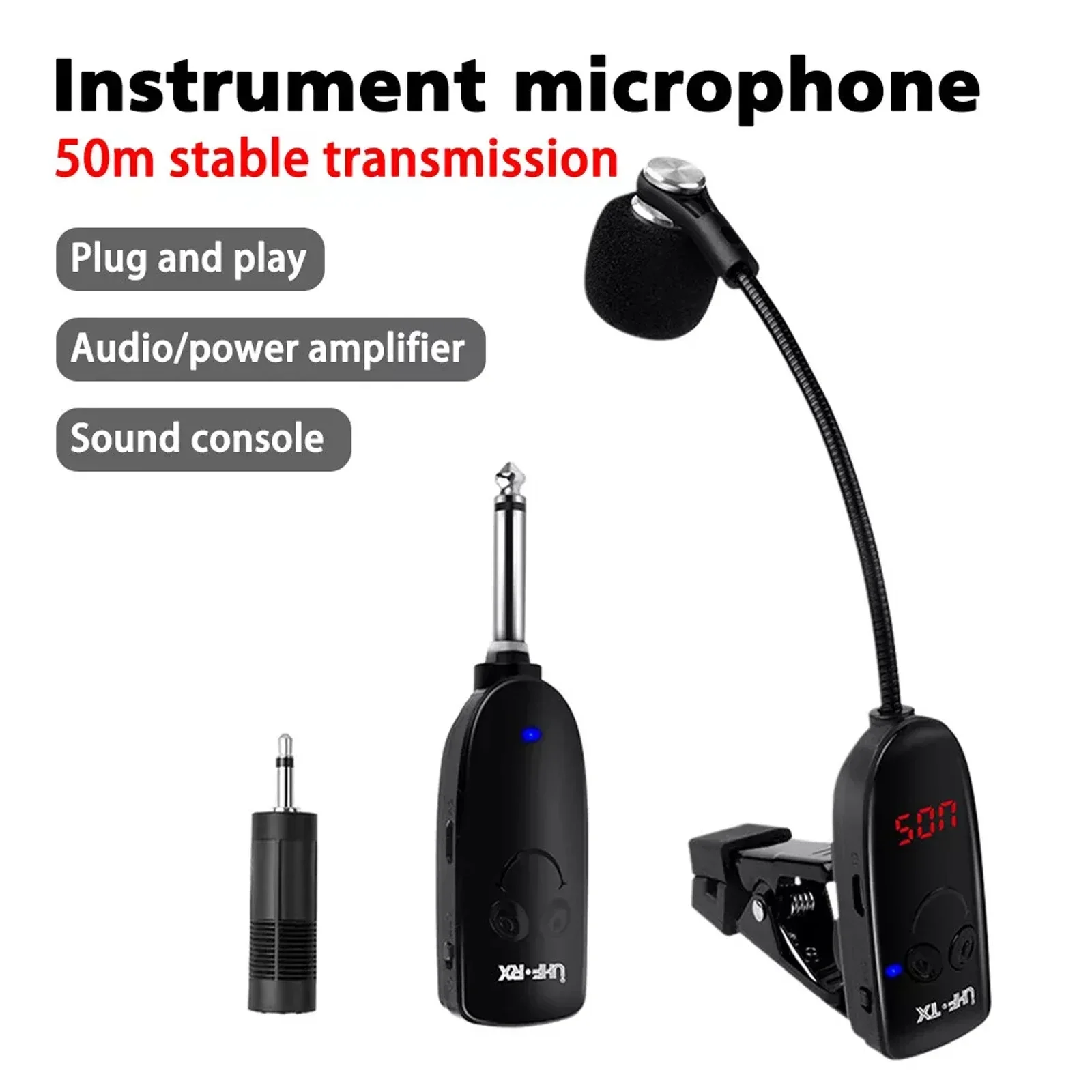 Professional Wireless Saxophone Microphone System for Trumpet Sax Instrument Mic recording performance outdoor performa