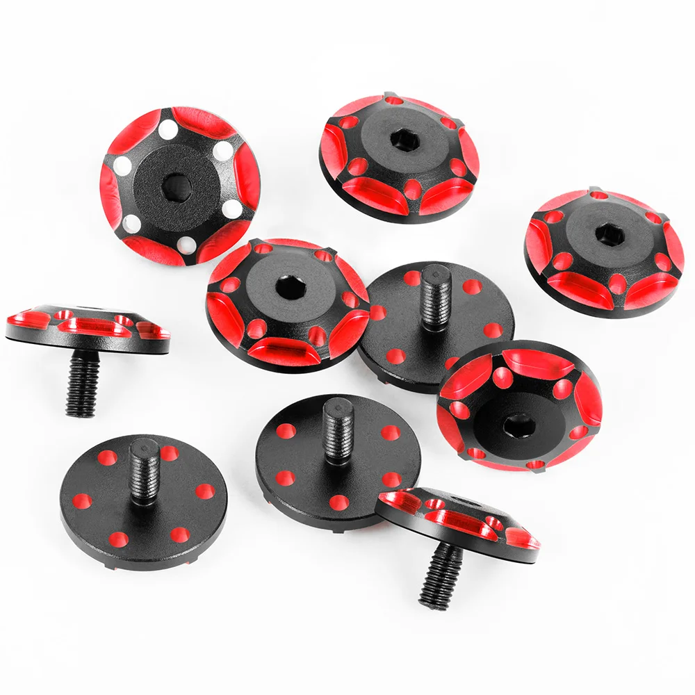 YEAHRUN 2Pcs Aluminum Rear Wing Fixed Mount Bracket Buttons M3 Screws for Sakura D4 D5 1/10 RC Sport Drift Car Upgrade Parts