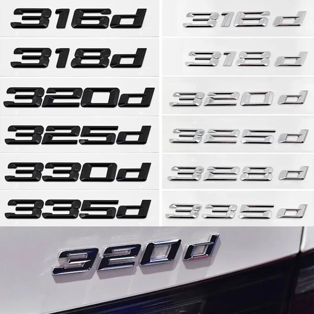 3d ABS Letters Logo 316d 318d 320d 323d 325d 328d 330d 335d Car Rear Trunk Badge Sticker For BMW Serie 3 E90 E91 E92 F30 F31 F34