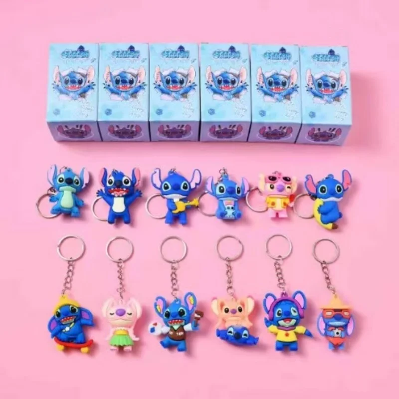 12 pz Minnie Mouse Anime Portachiavi Scatola Misteriosa Figura Giocattoli Carino Lilo Stitch Cieco Scatola Giocattolo Per Bambini Per Adulti Compleanno Regali Di Natale