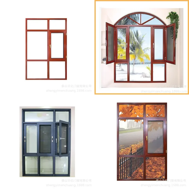 Thermal Break Aluminum Casement Window with Integrated Screen Soundproof Anti Theft for Bedroom Balcony
