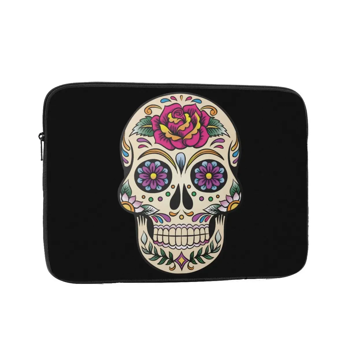 Day Of The Dead Sugar Skull Rose Tile Laptop Bag Sleeve 12 13 15 17 Inch Notebook Bag Case Shockproof Case Bag for Men Women