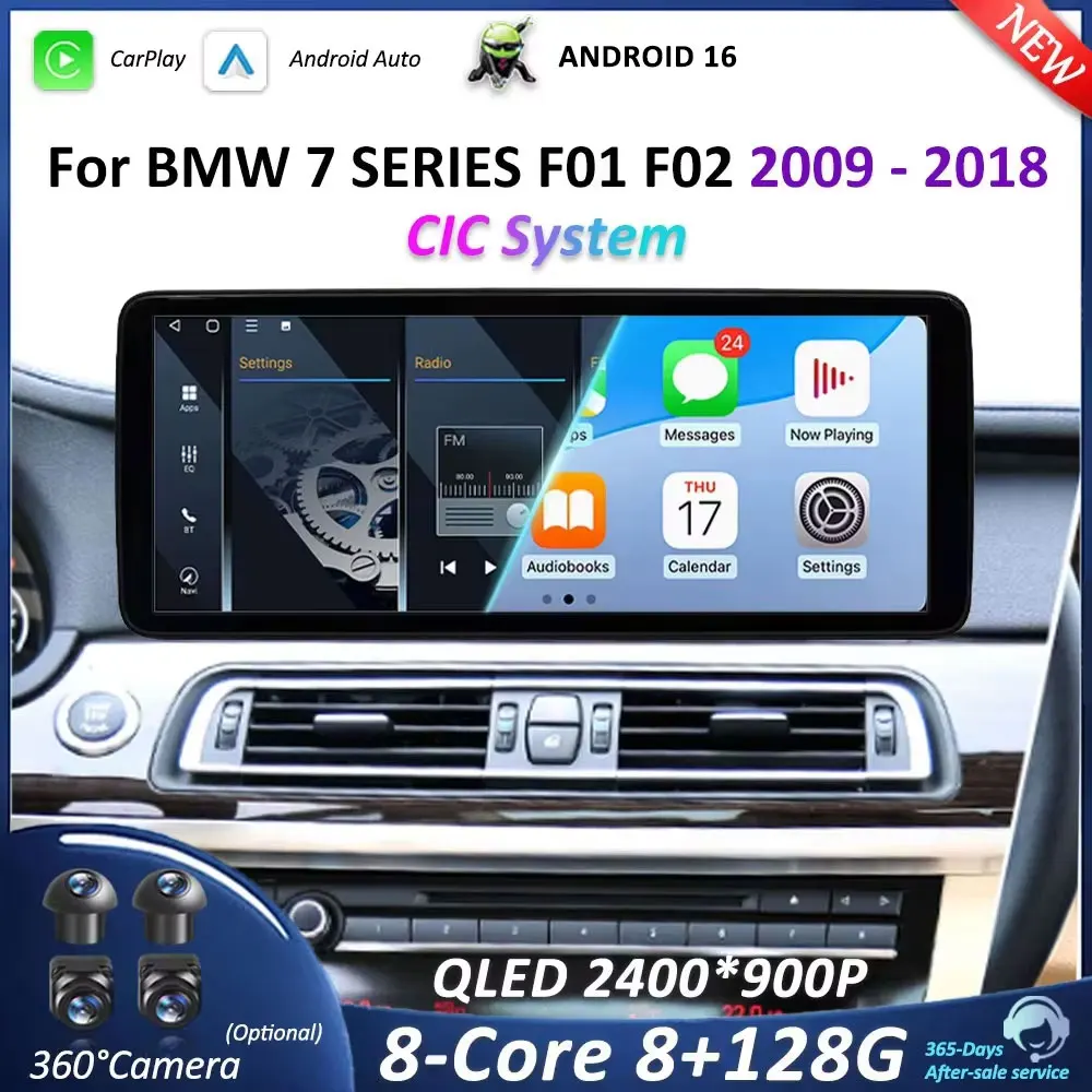 12.3 '' GPS Navi 4G Carplay Android 16 for BMW 7 SERIES F01 F02 2009 - 2018 CIC NBT System BT Car Radio Audio Multimedia Player