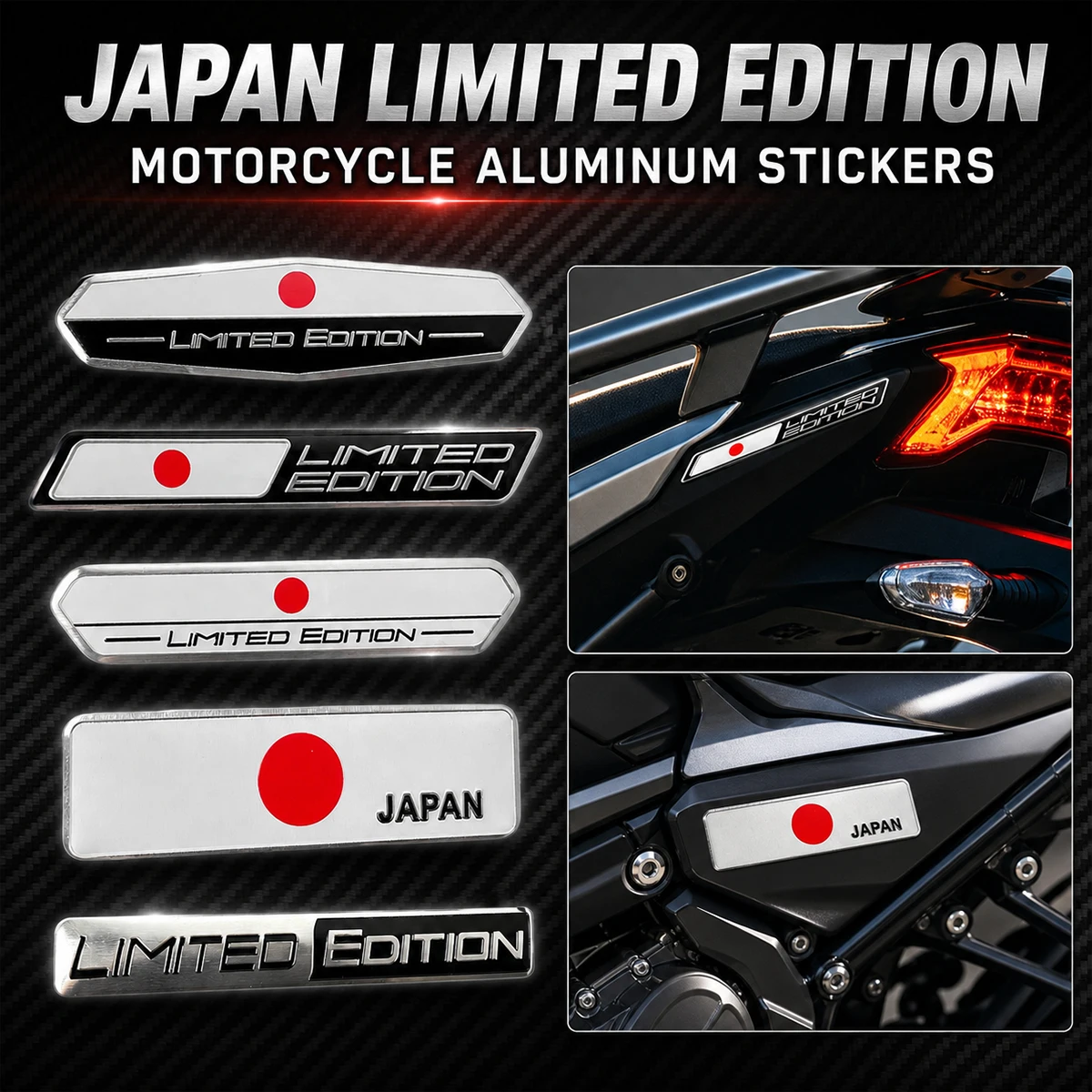 Japan Japanese Flag Shield Emblem Metal Badge Logo Decals Car Truck Body Bumper Garnish Styling 3D Aluminum Motorcycle Stickers