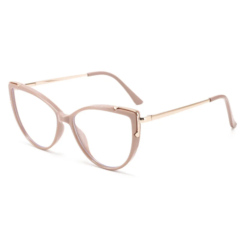 Metal Cat Eye Glasses Frame Woman Fashion TR90 Brand Designer New Trend Cateye Computer Eyewaer Gradient Color Frame Eyegalsses