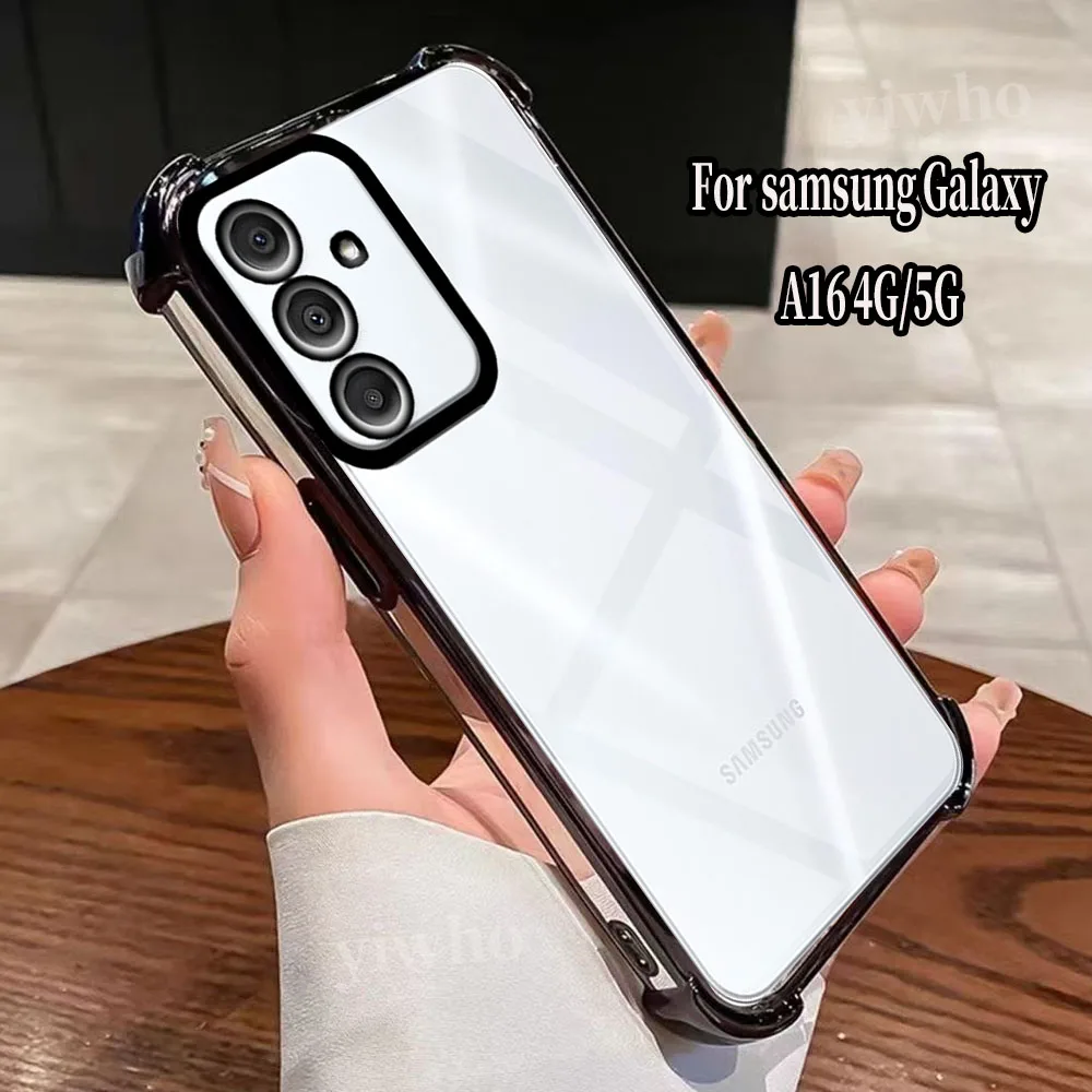 Transparent Phone Case for Samsung Galaxy A16 5G 4G A26 A06 A36 A56 5G Clera Back Cover Protective Black Camera Circle - náhled 2