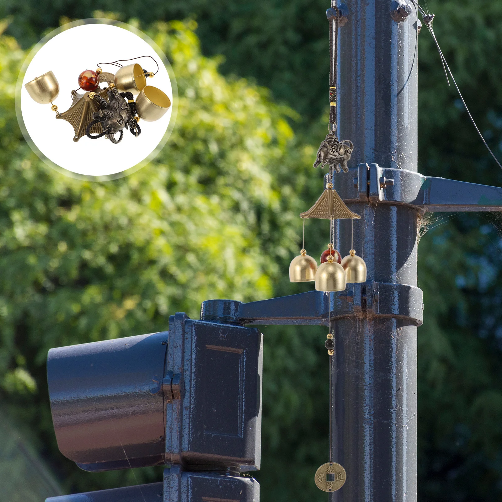 

Chimes Metal: Alloy Outdoor Hanging Decoration For Garden Patio Balcony Fengshui Pendant Blessing Wind Chime Retro Door