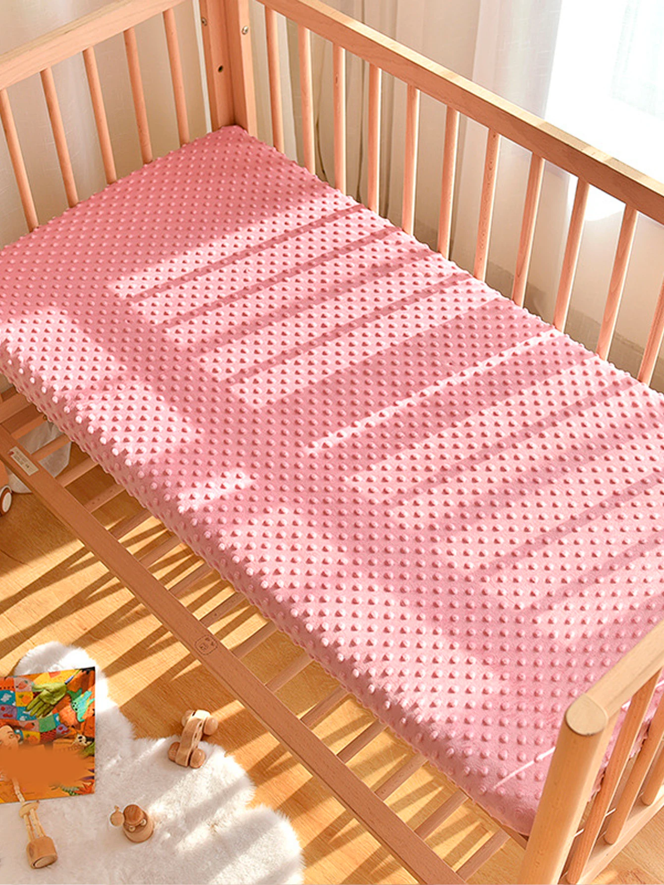 Super Soft Baby Crib Sheet, Solid Color Children's Bed Fleece Cover, Available in Multiple Sizes, Comfortable Baby Mattress Protector