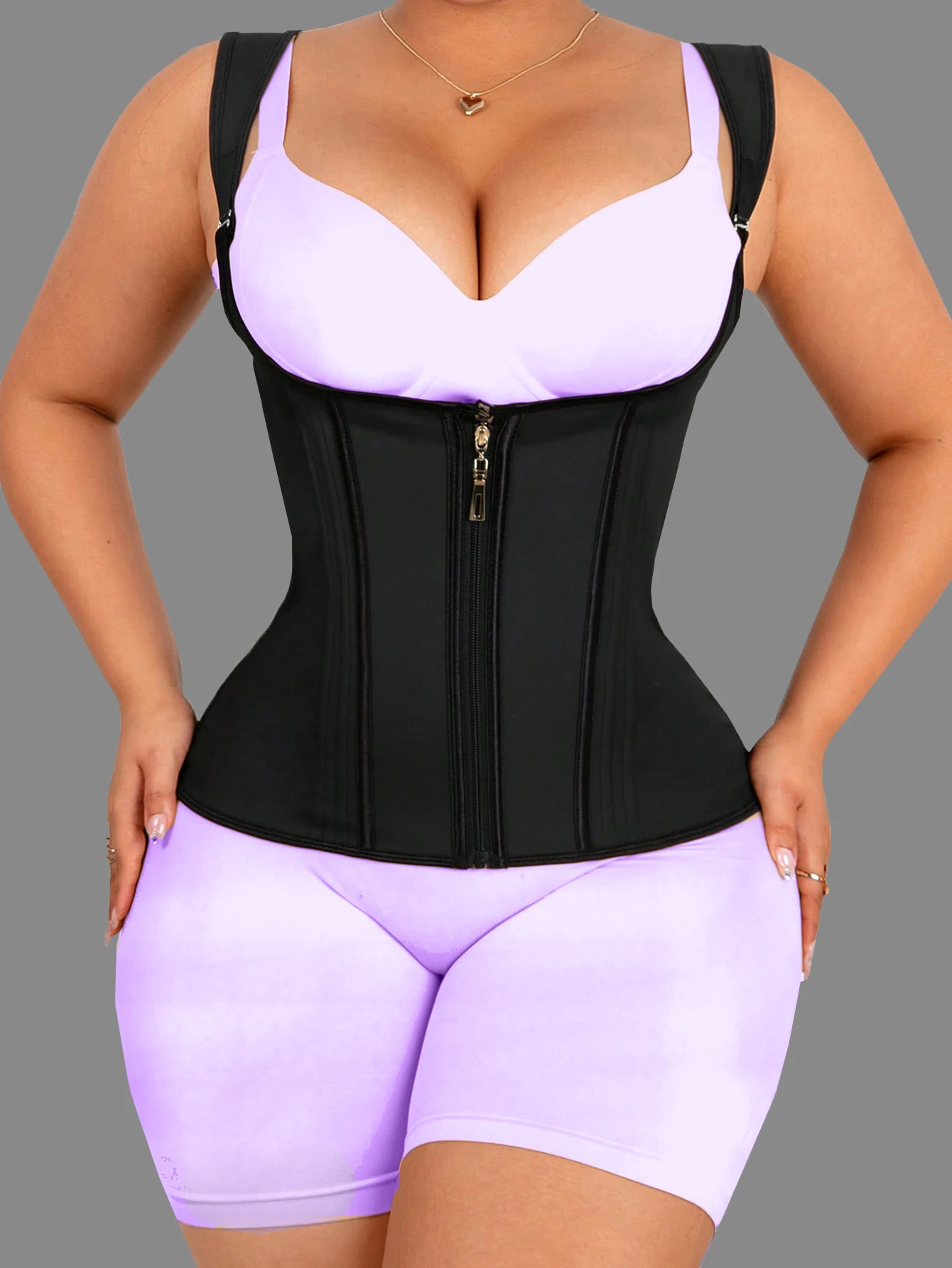 여성용 허리 트레이너 1개, 본드 라텍스 허리 코르셋, 스포츠 쉐이핑 탱크탑, 블랙