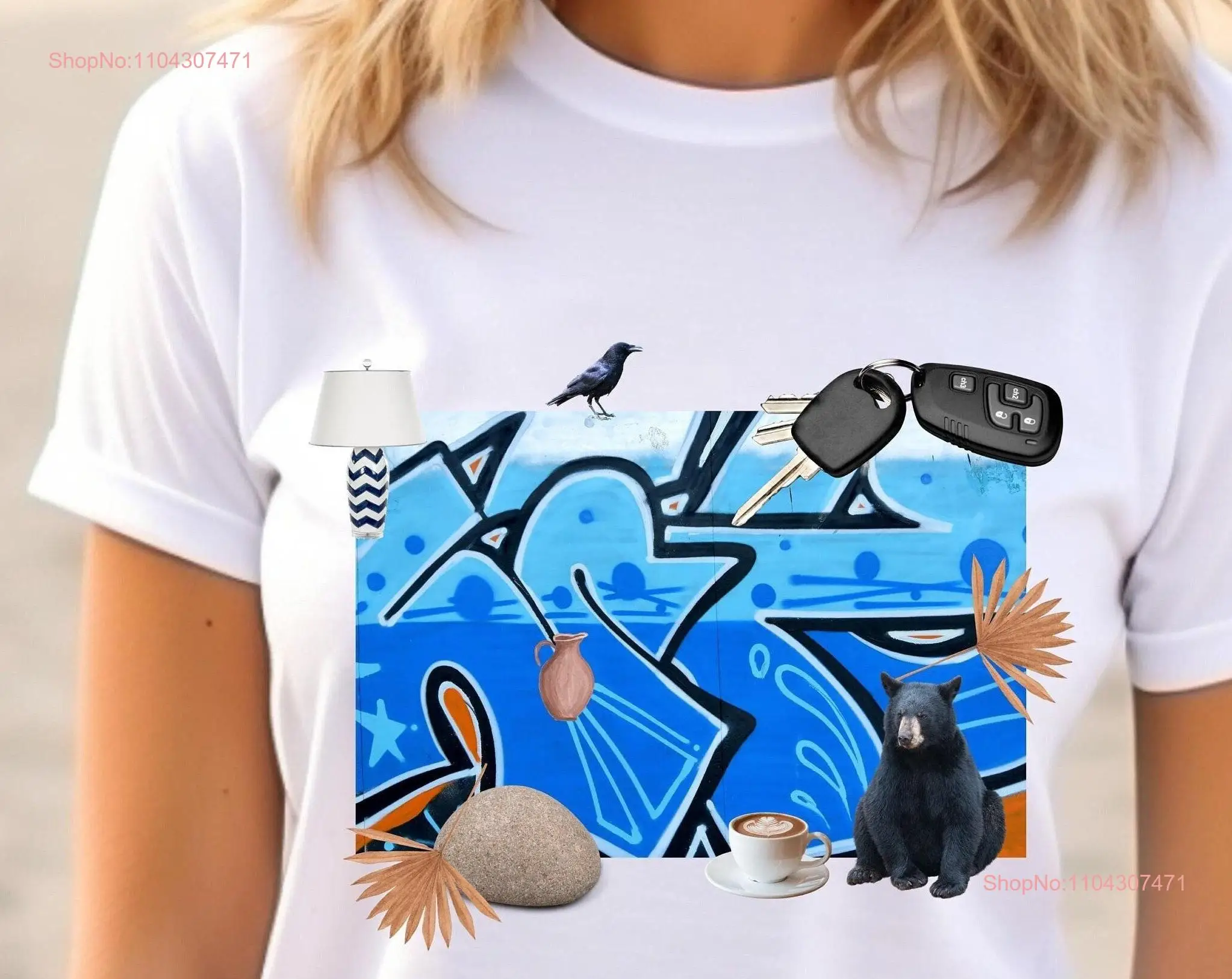 Maximalist Collage T Shirt Abstract Art with Graffiti Vibe Photos and s Quirky Exciting New Style Unique