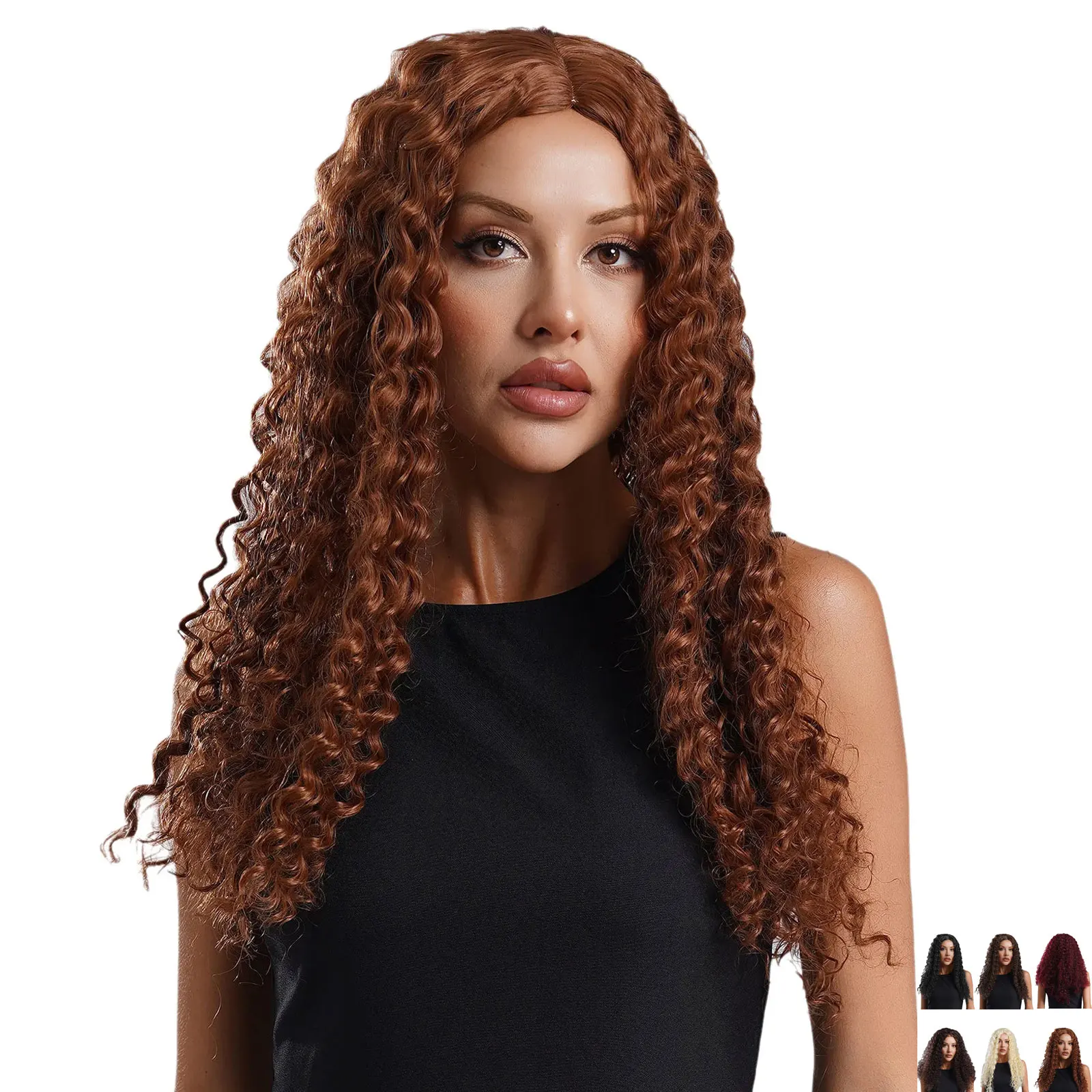 Womens Long Small Curly Wig Dreadlocks Frizzled Afro Wigs Frontal Wig for Rock Music Halloween Party Curly Cap Human Hair Wig