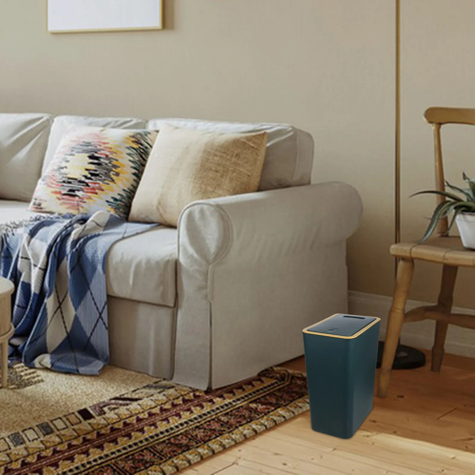 

Узкое пластиковое мусорное ведро с крышкой 12 л, современный дизайн, для ванной, спальни, кухни, дома, офиса