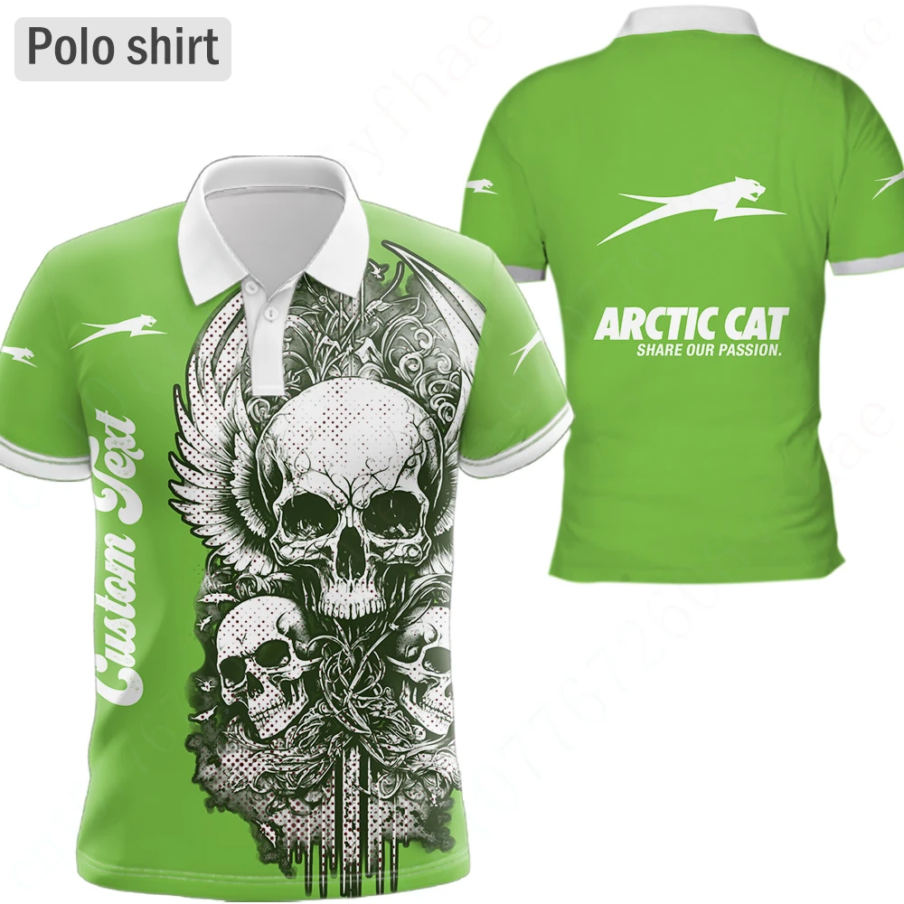 Arctic Cat-Polos et chemisiers décontractés pour hommes, T-shirt Anime, Vêtements unisexes, vaccage rapide, Haut à manches courtes, Vêtements de golf Harajuku