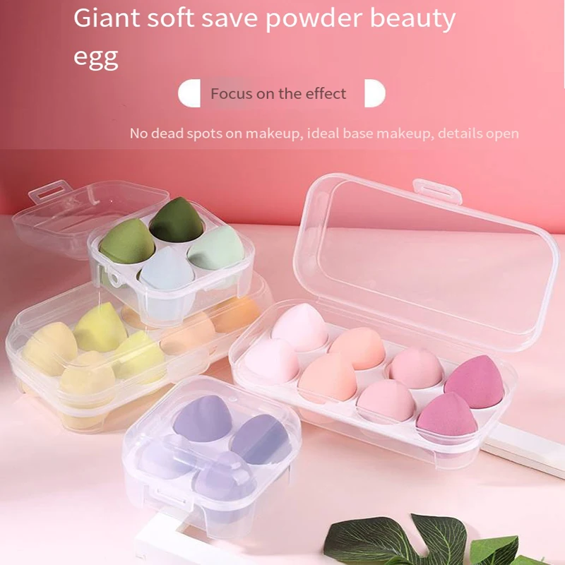 4pcs Beauty Egg Sponge Makeup Puff Cosmetic Soft Beauty Sponge Ball Foundation Does Not eat Powder Wet and Dry Makeup Tools