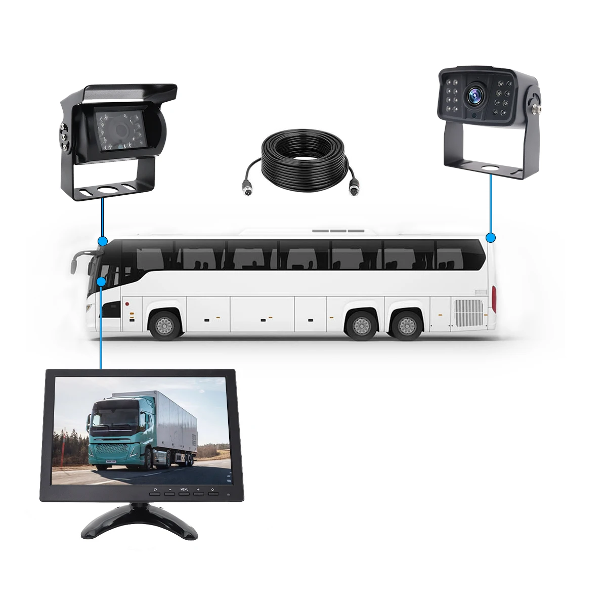 

Factory 10.1 Inch IPS HD VGA Car Headrest Monitor Speaker with USB SD Functions Radio for MDVR