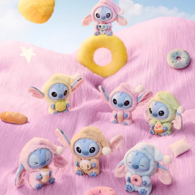 Original Disney Stitch Eat Some Thing Before Sleep Series Vinyl Blind Box Bag Pendant Cute Doll Mystery Box Toy Adult Gift Toy